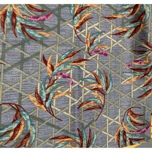 Colorful Geometric Fat Quarter Fabric 18x22 Abstract Leaves Design